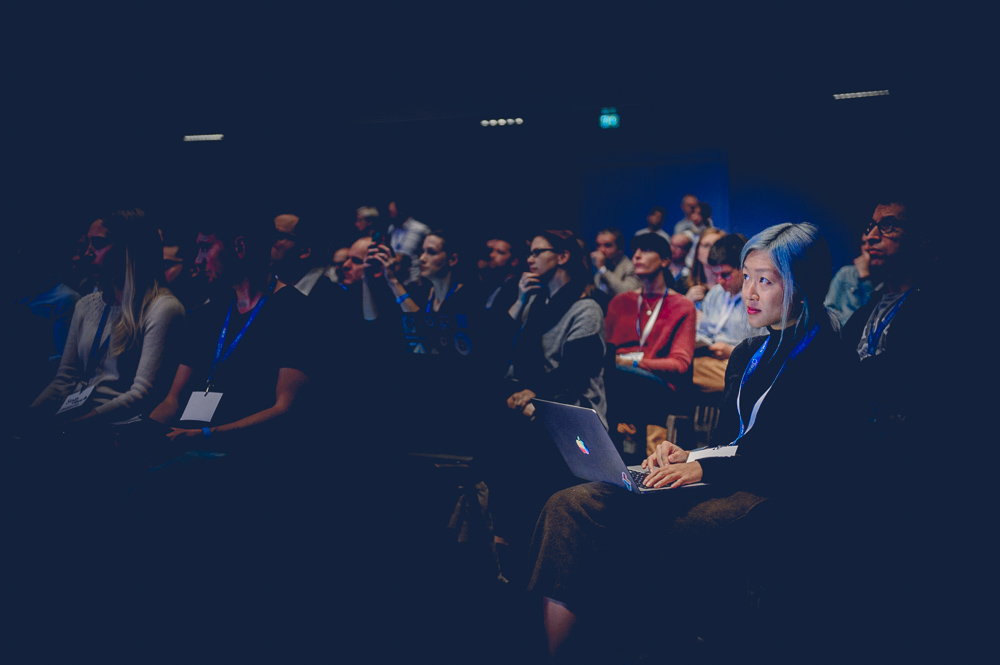 Helen Zeng (Slack) in the audience at ChatbotConf 2017