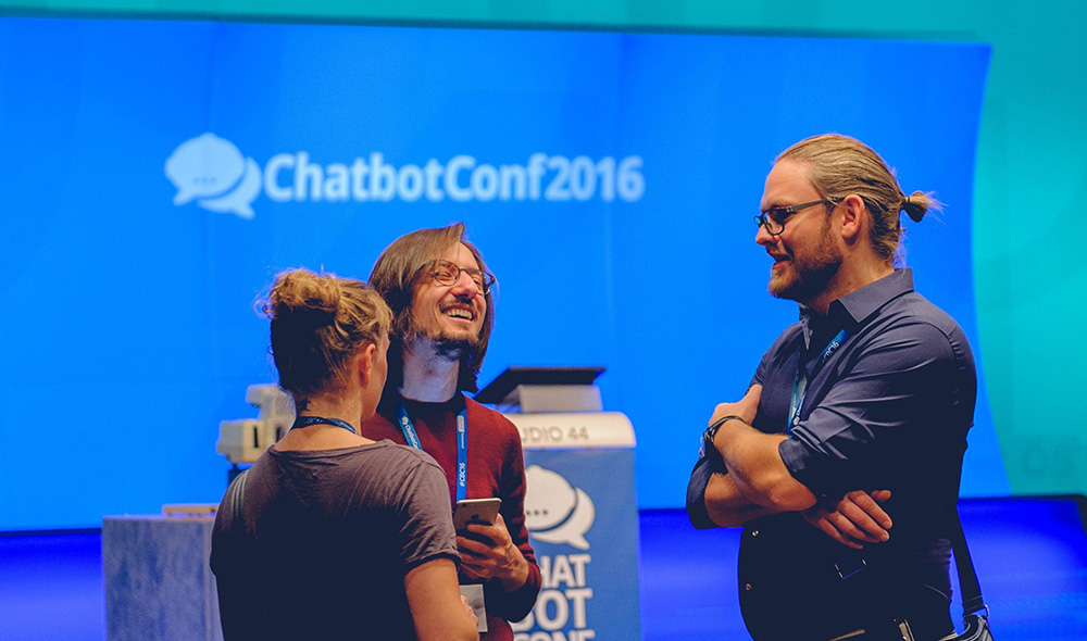 Mikhail Larionov (Facebook) and guests at ChatbotConf 2016